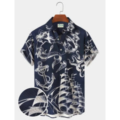 Men's Shark Print Hawaiian Shirt