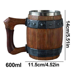 German Viking Barrel Beer Mug