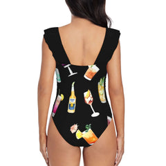 Ruffle Print Cocktail Swimsuit