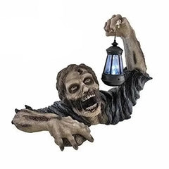 Spooky zombie with LED lantern