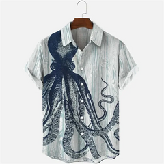 Men's Shark Print Hawaiian Shirt