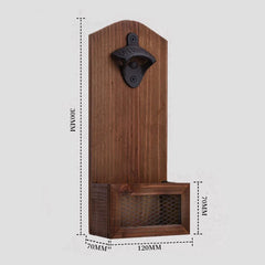 Wooden Wall Mounted Bottle Opener