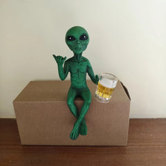 Cute Alien Beer Resin Figurine