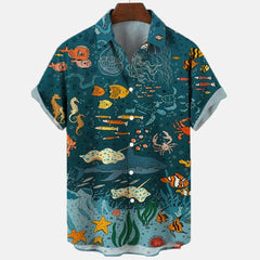 Men's Shark Print Hawaiian Shirt