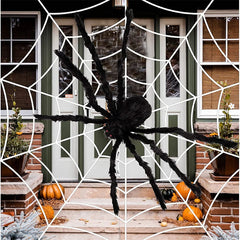 Giant black spider web Halloween decoration