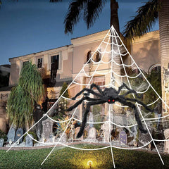 Giant black spider web Halloween decoration