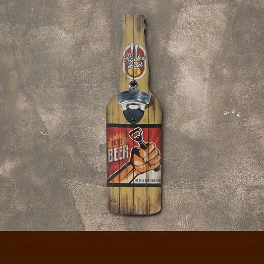 Vintage Wooden Wall Bottle Opener