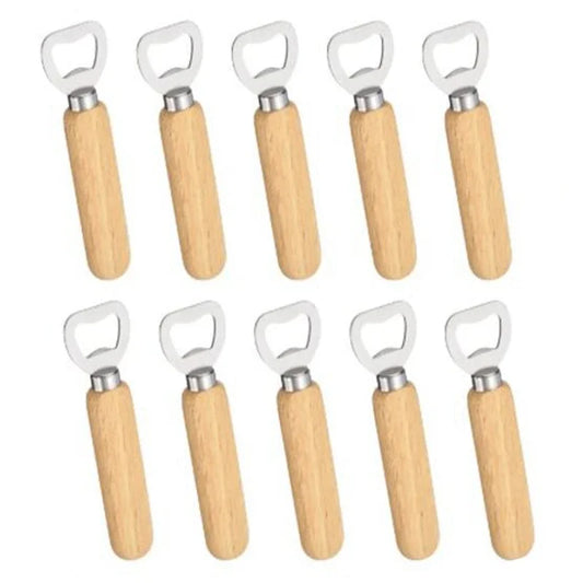 Wooden Bottle Opener, Stainless Steel Wood Handheld Beer Opener, Funny Bartender Bottle Opener for Groomsmen Gifts,