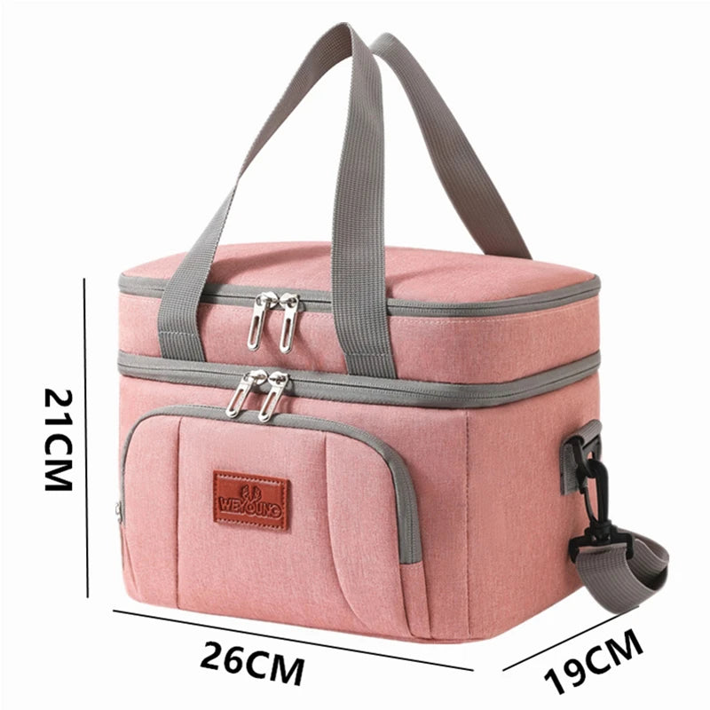 Double Layer Insulated Lunch Bag