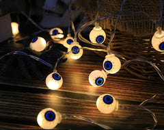 LED string lights: pumpkins, skulls, eyeballs