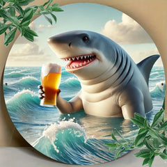 Shark Drinking Beer Wall Art