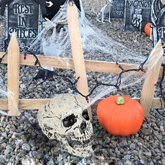 Realistic skeleton stakes for Halloween decor