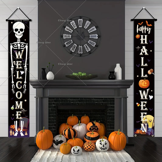 Hanging banner pumpkins, ghosts, Halloween