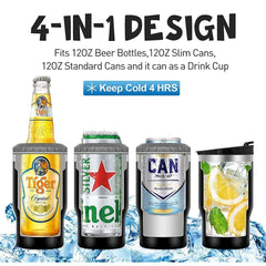 4-in-1 Insulated Can Cooler
