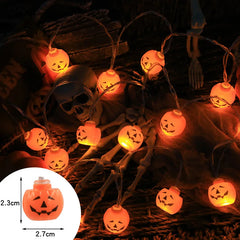 LED string lights: pumpkins, skulls, eyeballs