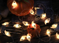 LED string lights: pumpkins, skulls, eyeballs