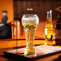 Trophy Shape Textured Beer Mug