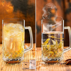 High-Capacity Thick Glass Beer Mug