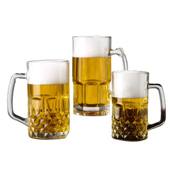 High-Capacity Thick Glass Beer Mug