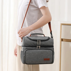 Double Layer Insulated Lunch Bag