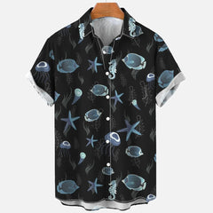 Men's Shark Print Hawaiian Shirt