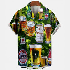 Harajuku Beer Festival Shirt – Retro Beer Festival Design 3D Hawaiian Tee