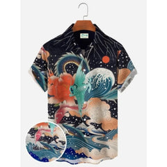 Men's Shark Print Hawaiian Shirt