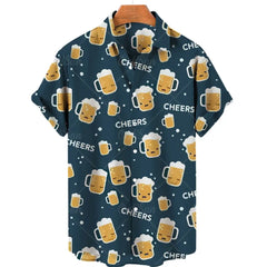 Harajuku Beer Festival Shirt – Beer Cheers Graphic 3D Hawaiian Tee
