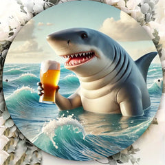 Shark Drinking Beer Wall Art