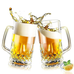 High-Capacity Thick Glass Beer Mug