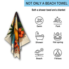 Beer Glass Design Beach Towel