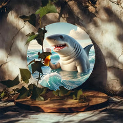 Shark Drinking Beer Wall Art