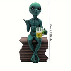 Cute Alien Beer Resin Figurine