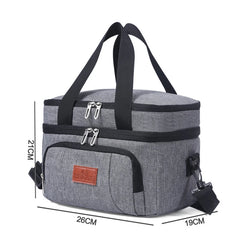 Double Layer Insulated Lunch Bag