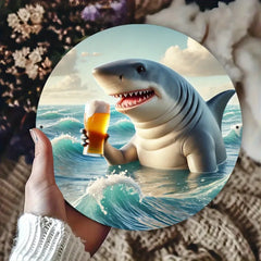 Shark Drinking Beer Wall Art