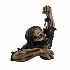 Spooky zombie with LED lantern