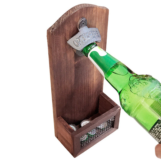 Wooden Wall Mounted Bottle Opener