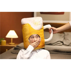 Japanese Funny Beer Plush Hat