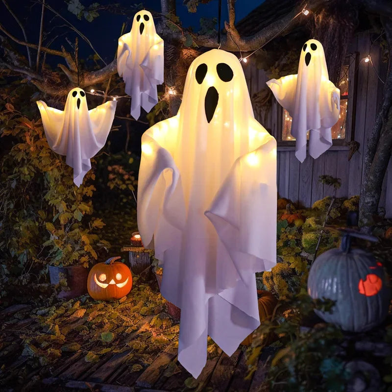 Glow-in-the-dark ghost Halloween decor