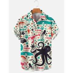 Men's Shark Print Hawaiian Shirt