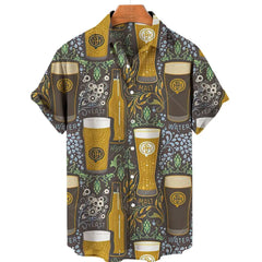 Harajuku Beer Festival Shirt – Lager Pint Illustration 3D Hawaiian Tee
