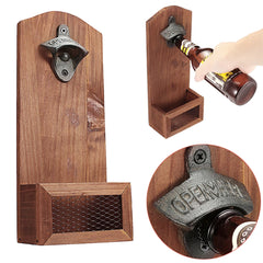 Wooden Wall Mounted Bottle Opener