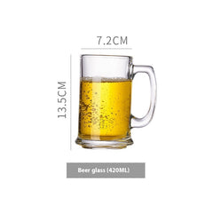 Simple Glass With Handle Household Large-capacity Tea Cup Beer Mug Bar Only Beer Steins Printable