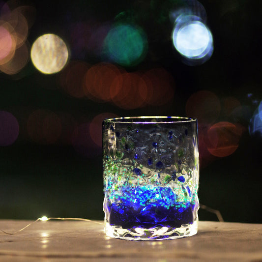 Colorful Starry Night Glow Glass Cup