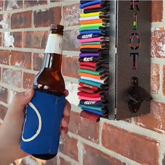 Beer Can Opener Wall Mounted Can Cooler Holder With Bottle Opener Rustproof Easy To Install Wine Can Bottle Opener