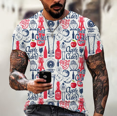 Beer Printing Vintage T-shirt 3d Digital Printing