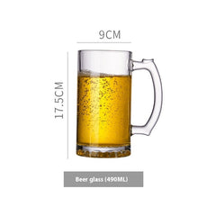 Simple Glass With Handle Household Large-capacity Tea Cup Beer Mug Bar Only Beer Steins Printable