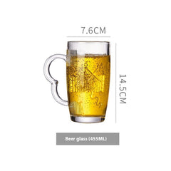 Simple Glass With Handle Household Large-capacity Tea Cup Beer Mug Bar Only Beer Steins Printable