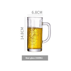 Simple Glass With Handle Household Large-capacity Tea Cup Beer Mug Bar Only Beer Steins Printable