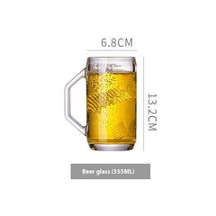 Simple Glass With Handle Household Large-capacity Tea Cup Beer Mug Bar Only Beer Steins Printable